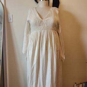 The Hippie Shake "Under a Rising Moon" Belladonna dress in Ivory, Size UK20/US16